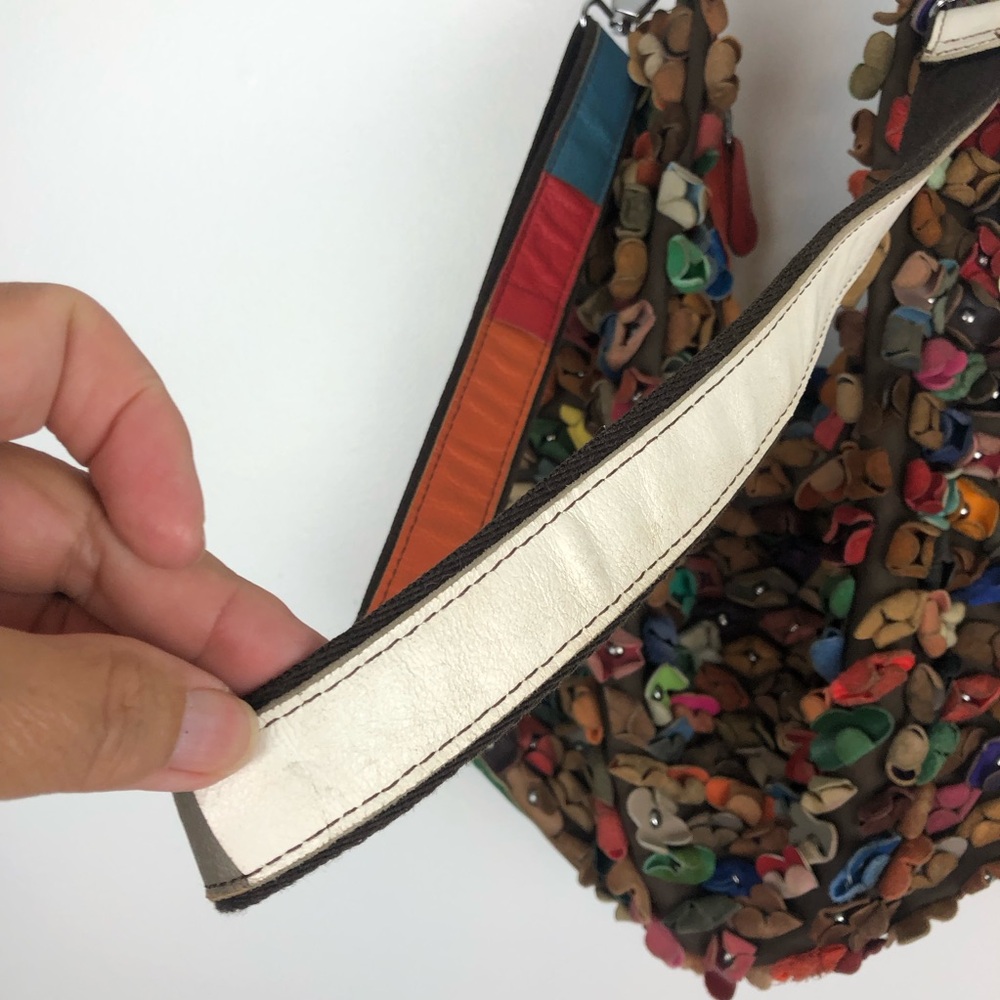 3d Floral Leather Multicolor Patchwork Shoulder H… - image 4